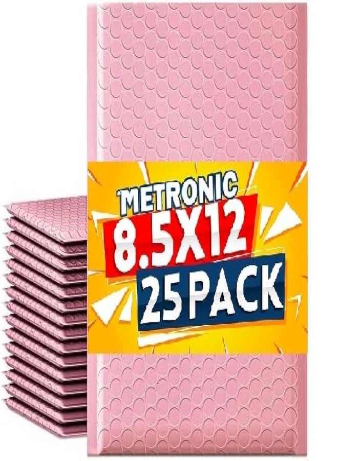 مترونيك مغلفات فقاعية من ميترونيك، مقاس 8.5 × 11 بوصة، عبوة من 25 مغلفًا، لون وردي فاتح، مغلفات مبطنة مقاومة للماء، مثالية لتغليف الزينة، الشركات الصغيرة، والمتاجر، والتغليف. - Image 1